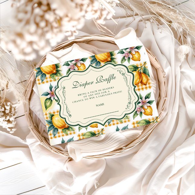 Cartão De Informações Fresh Citrus Floral Baby Shower Diapper Raffle (Criador carregado)