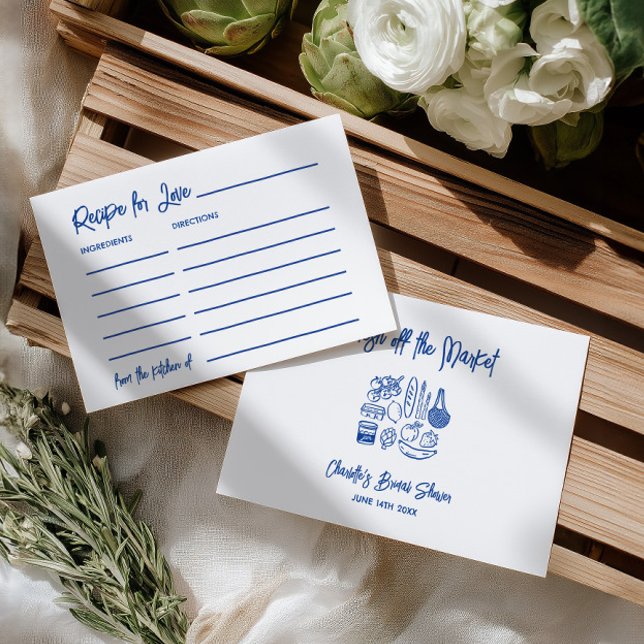 Cartão De Informações Fresh Off The Market Bridal Shower Recipe Advice  (Fresh Off The Market Bridal Shower Recipe Advice Enclosure Card)