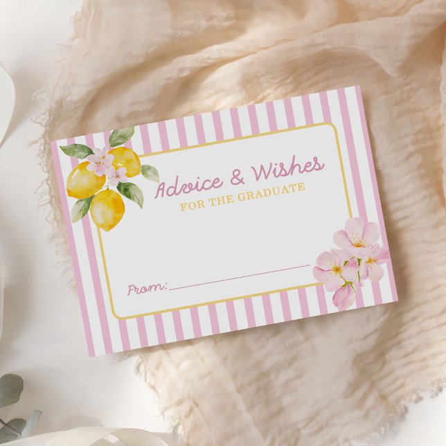Cartão De Informações Freshly Graduated Lemon Graduation Advice Wishes (Criador carregado)