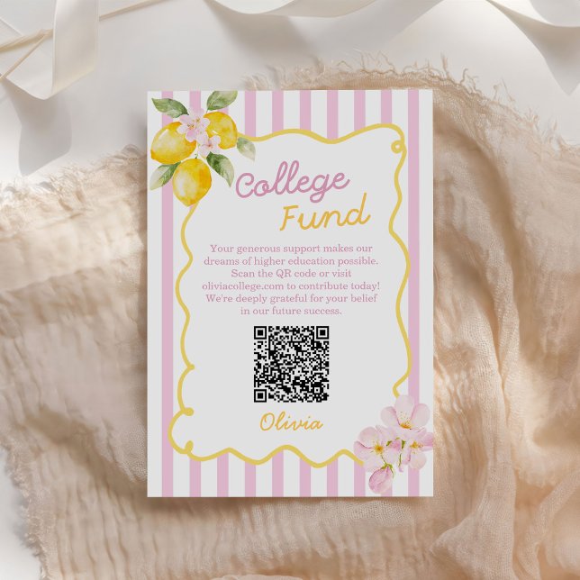 Cartão De Informações Freshly Graduated Lemon Graduation College Fund (Criador carregado)