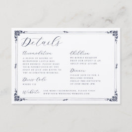 Cartão De Informações Fronteira de Caligrafia Elegante Detalhes do Casam