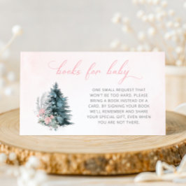 Cartão De Informações Frosty Pink Winter Books for Baby Baby Shower