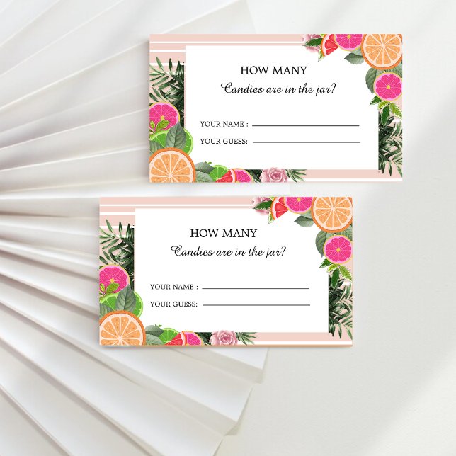 Cartão De Informações Frutas de citros de aquarelas imaginam quantas árv (Criador carregado)