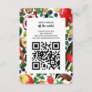 Cartão De Informações Frutas Legumes Aquarela FRESH OFF MARKET Casamento