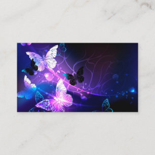 Cartão De Informações Fundo com Borboletas Noturnas