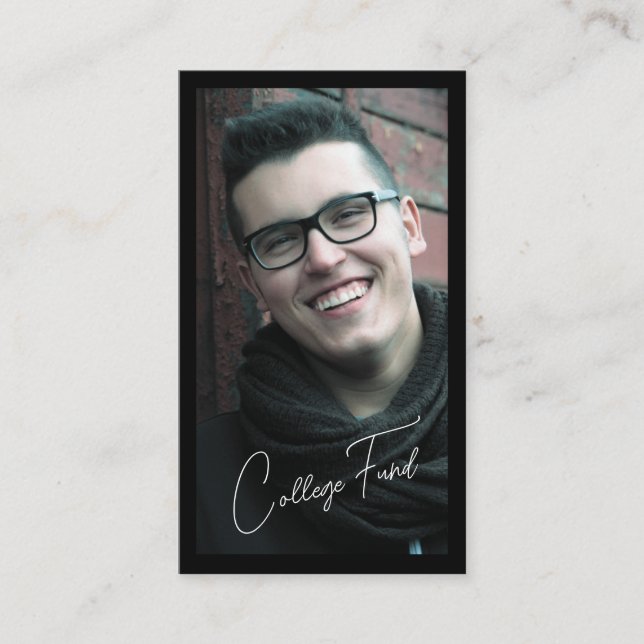 Cartão De Informações Fundo da Faculdade de Código QR para Graduação em  (Frente)