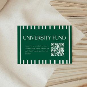 Cartão De Informações Fundo da Universidade Verde Moderna QR Code Gradua