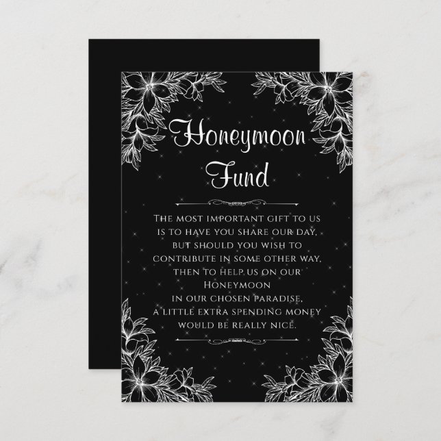 Cartão De Informações Fundo de Casamento de Ornamentados Brancos em lua  (Frente/Verso)