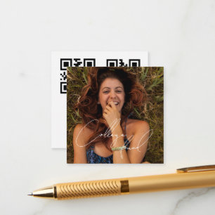 Cartão De Informações Fundo de formandos de código de foto qr personaliz