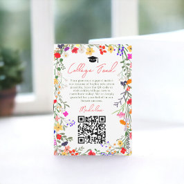 Cartão De Informações Fundo de graduação para flores selvagens do Modern