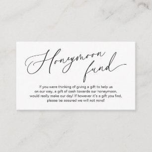 Cartão De Informações Fundo de Lua de Casamento, presentes em dinheiro v