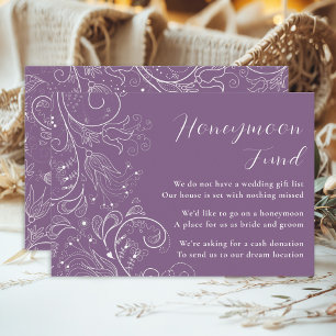 Cartão De Informações Fundo de Lua de Mel de Casamento Floral Elegante R