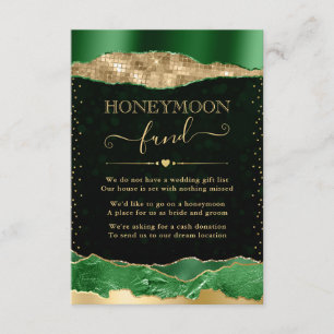 Cartão De Informações Fundo de Lua de Mel Glam Tears Verde e Dourado