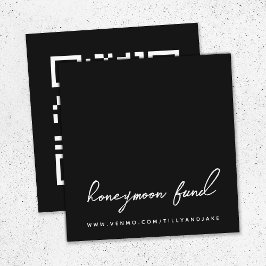 Cartão De Informações Fundo Honeymoon | Código QR Registro de Casamento 