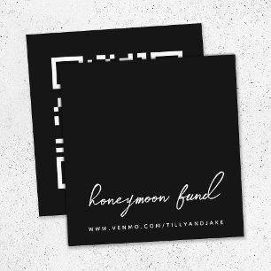 Cartão De Informações Fundo Honeymoon   Código QR Registro de Casamento 