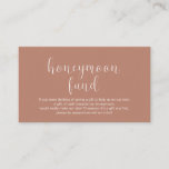 Cartão De Informações Fundo Honeymoon de Casamento, Moderno Mínimo<br><div class="desc">Esta é a Enclosure Card do fundo de lua de mel de Casamento,  no moderno tema mínimo do design limpo,  no tema marrom terramoto. Você pode mudar as cores da fonte e adicionar os detalhes de seu desejo na lua de mel. #TeeshaDerrick</div>