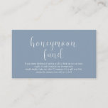 Cartão De Informações Fundo Honeymoon de Casamento, Moderno Mínimo<br><div class="desc">Esta é a Enclosure Card do fundo de lua de mel de Casamento,  no moderno tema mínimo do design limpo,  no tema empoeirado azul. Você pode mudar as cores da fonte e adicionar os detalhes de seu desejo na lua de mel. #TeeshaDerrick</div>