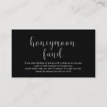 Cartão De Informações Fundo Honeymoon de Casamento, Moderno Mínimo<br><div class="desc">Este é o Cartão de Invólucro da Lua de mel de Casamento,  no moderno tema mínimo do design,  em tema preto e branco. Você pode mudar as cores da fonte e adicionar os detalhes de seu desejo na lua de mel. #TeeshaDerrick</div>