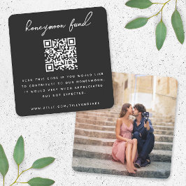 Cartão De Informações Fundo Honeymoon | Registro de Casamento de Fotos d
