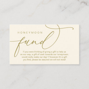 Cartão De Informações Fundo para Lua de Mel, Presentes em Dinheiro Poço 