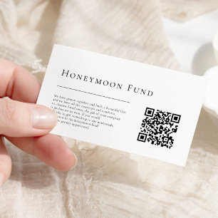 Cartão De Informações Fundo Simples de Casamento Moderno QR Code Honeymo