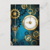 Fundo turquesa Steampunk com Engrenagens