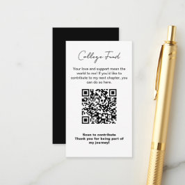 Cartão De Informações Fundo Universitário de Graduação Código QR Minimal