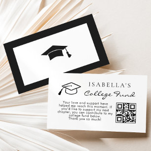 Cartão De Informações Fundo Universitário Qr Code Formatura Simples