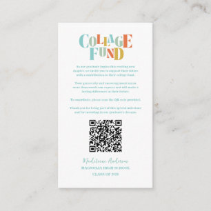 Cartão De Informações Fundo Universitário Retro Verificador de Graduação