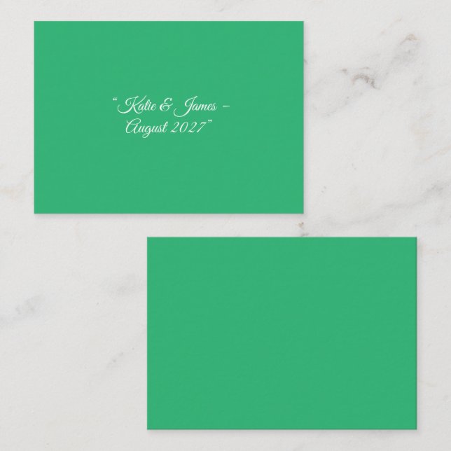 Cartão De Informações Fundo Verde de Casa - Design de Casamento (Frente/Verso)