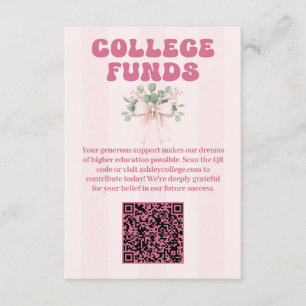 Cartão De Informações Fundos da Faculdade de Celebração de Formando Rosa