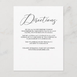 Cartão De Informações Gabinete Chic Modern Script Wedding Directions