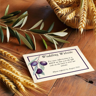 Cartão De Informações Gabinete de Código QR de Marca de Azeitona Negra