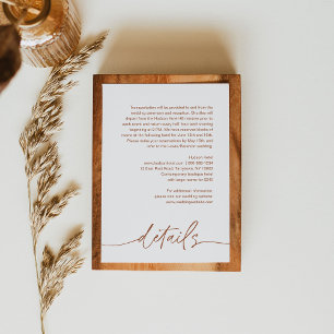 Cartão De Informações Gabinete de Detalhes do Casamento de SIENNA Terrac