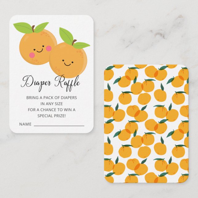 Cartão De Informações Gabinete de Raffle de Fralda de Chá de fraldas de  (Frente/Verso)