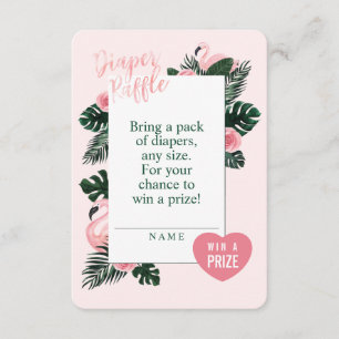 Cartão De Informações Gabinete de Raffle de Fraldas Flamingo Rosa Tropic