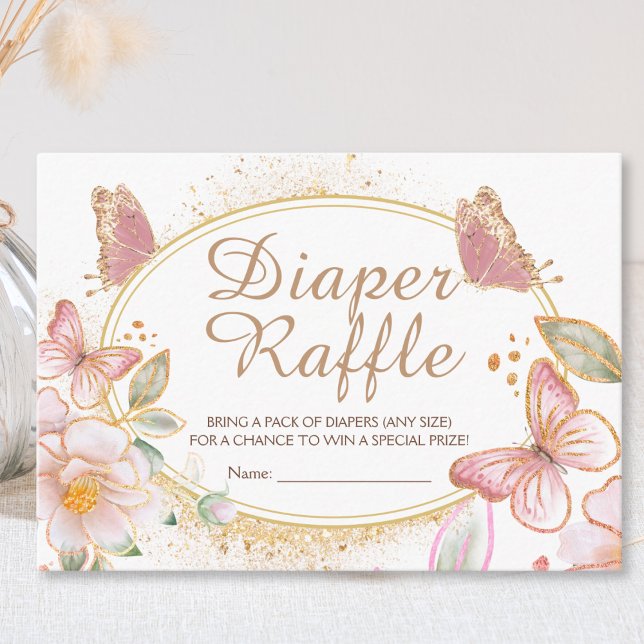 Cartão De Informações Gabinete de Raffle para Fralda de Chá de fraldas d (Criador carregado)