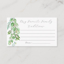 Cartão De Informações Gabinete de Tradição Familiar Verde