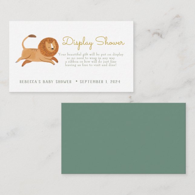 Cartão De Informações Gabinete do Chá de Exibição de Leão Cónico (Frente/Verso)