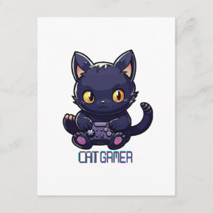 Cartão De Informações Gamer de Gato