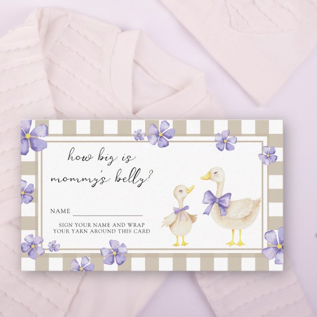 Cartão De Informações ganso aquarela - Quão grande é a barriga de mamãe (Criador carregado)