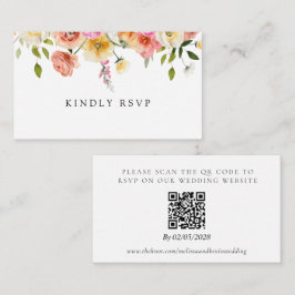 Cartão De Informações Garden Wedding RSVP QR Code Response Card
