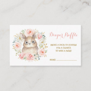Cartão De Informações Garota Feminina Blush Fralda Floral Raffle