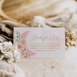 Cartão De Informações Garota Rosa Lua Livros para Bebê