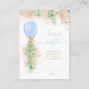 Cartão De Informações Garoto Balão Eucalyptus Dourada Fralda Brifle