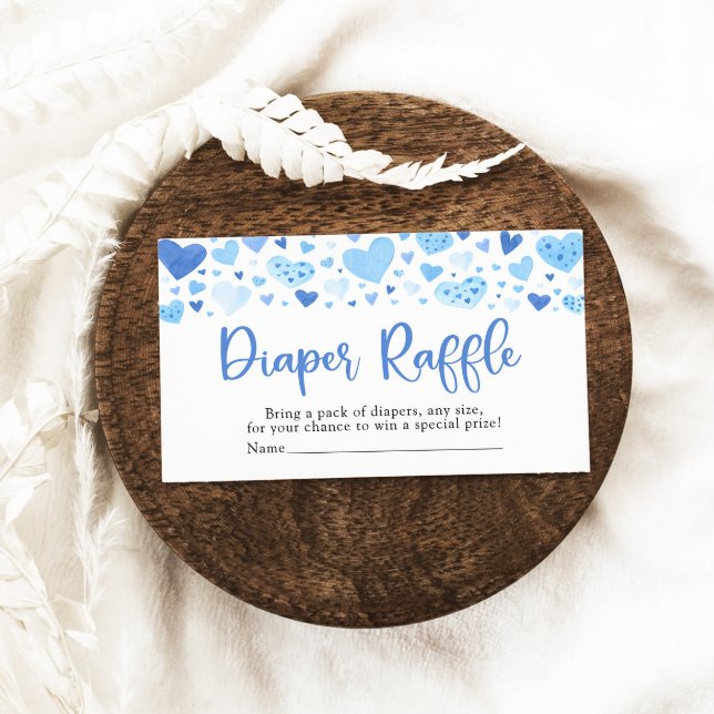 Cartão De Informações Garoto Namorados Azul Cardíaco Fralda Raffle (Criador carregado)