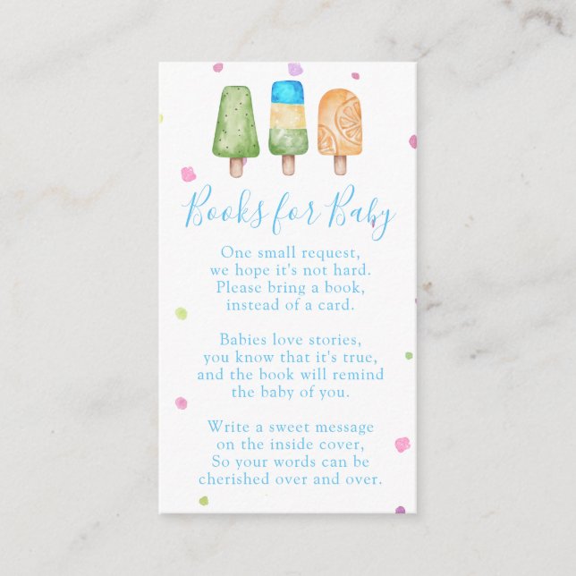 Cartão De Informações Garoto pronto para Pop de Verão para Chá de fralda (Frente)