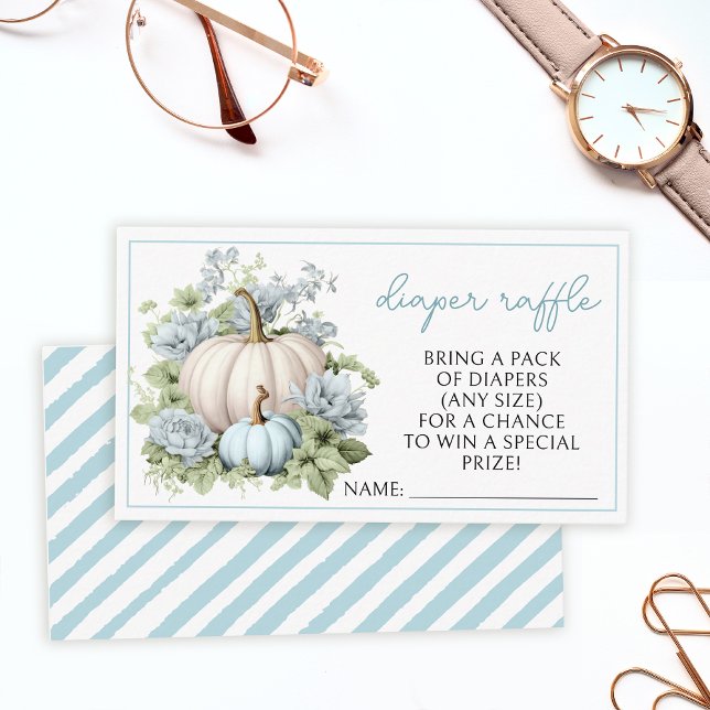 Cartão De Informações Garra chá de fraldas de fralda de abóbora azul (Criador carregado)