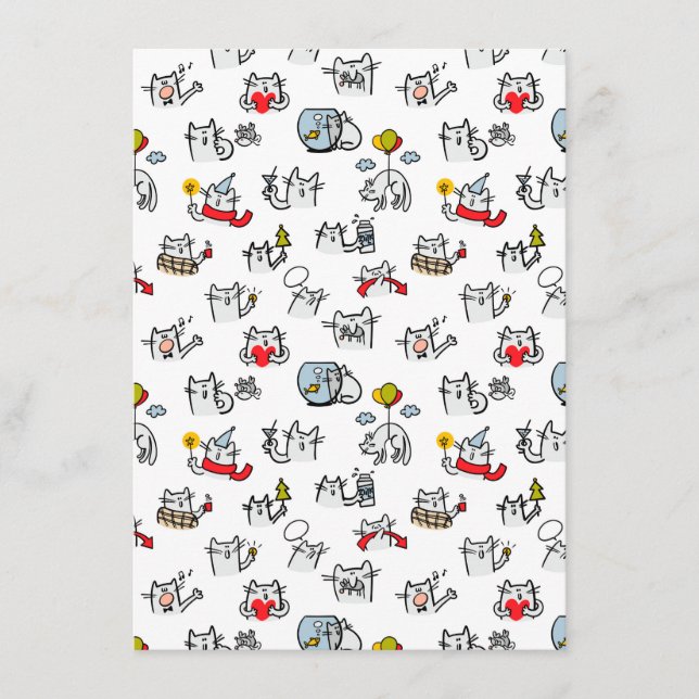 Cartão De Informações Gatos engraçados, leite e magia. (Frente)