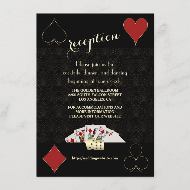 Cartão De Informações Gatsby Casino Las Vegas Recepção de casamento Poke (Frente)
